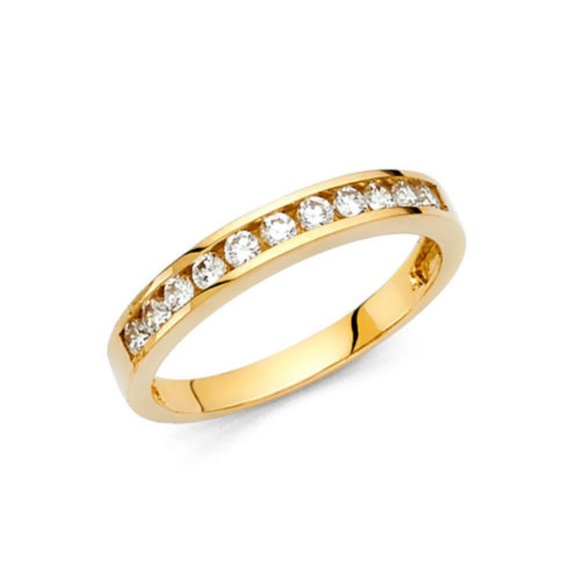 14k Solid Yellow Gold Wedding Band Classic Ring 3mm - Picture 1 of 16